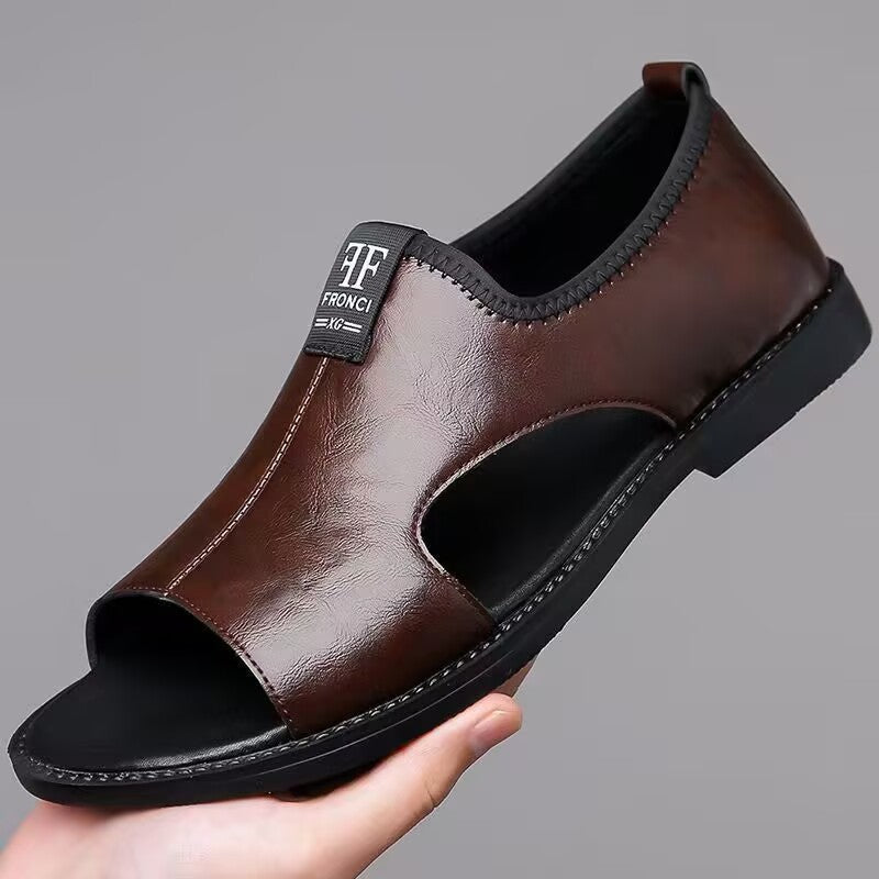 Sandalias de 48 yardas grandes para hombres 2025 explosión de verano para hombres zapatos de cuero de ocio antideslizantes
